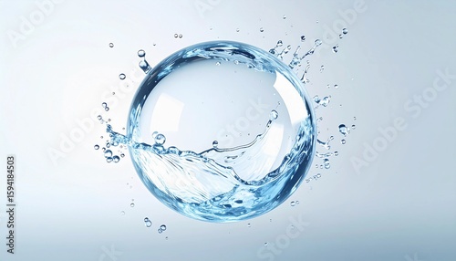 水 玉 飛沫 スプラッシュ 透明感 清涼感 雫 液体 水滴 ブルー 波紋 躍動感 清潔感 泡 動き 球体 フレッシュ エネルギー 流れ 潤い 自然