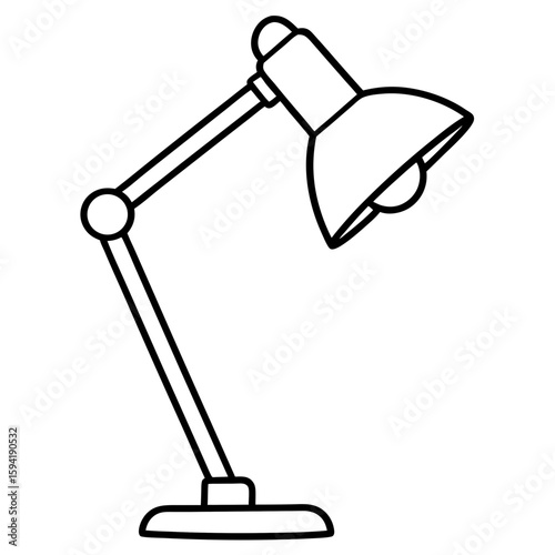 Study lamp line art  vector illustration 