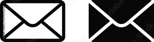 Two mail icons, one outlined and one solid, represent communication and messaging services.