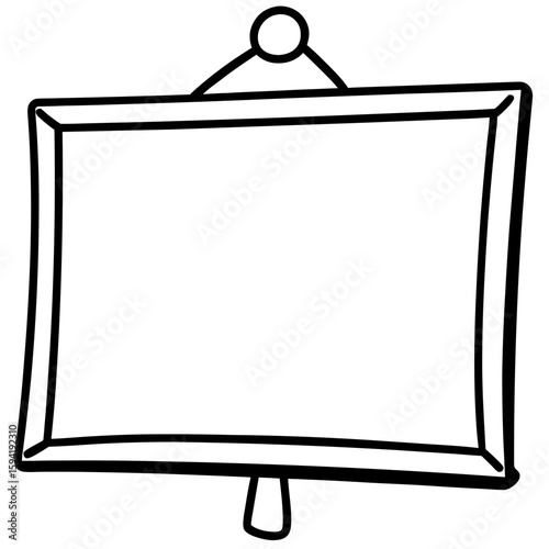 Notice board line art vector illustration 