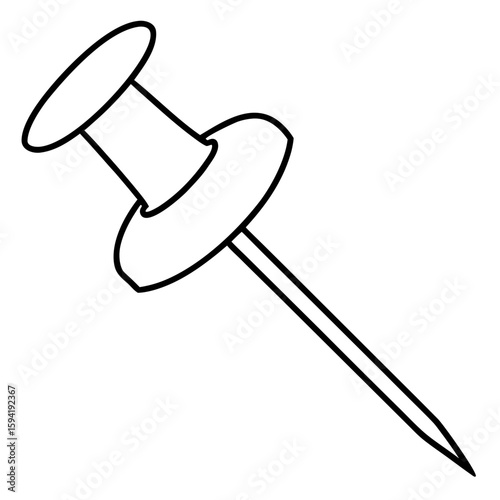 Push pin line art vector illustration 