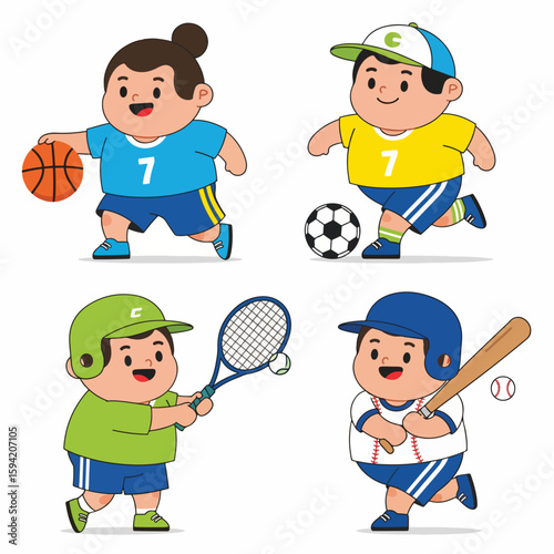 Active Children Participating in Various Sports Activities