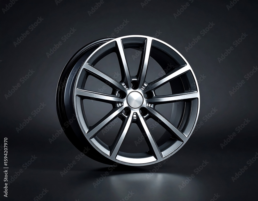 Obraz premium Dark gray alloy wheel