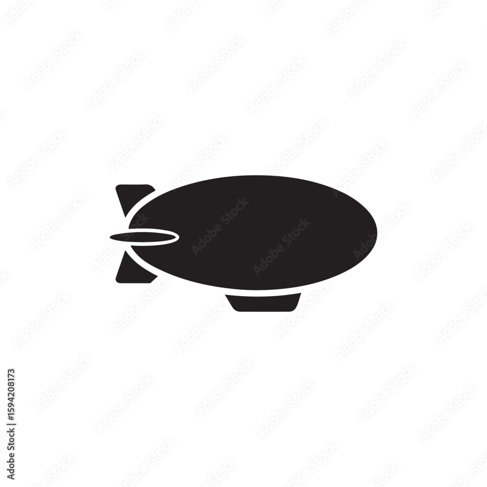 Obraz premium Blimp silhouette vector Icon flat illustration design.