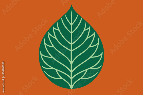 Leaf Vein Fractal Pattern In Fine Grain Texture