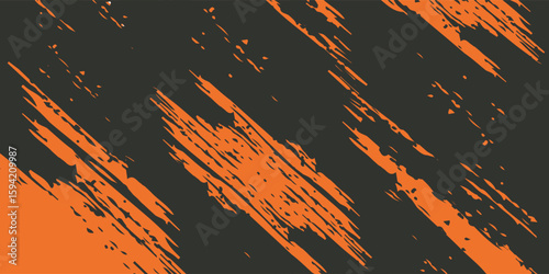 Grey and orange abstract background with brush stroke and halftone style. grunge texture pattern eps10
