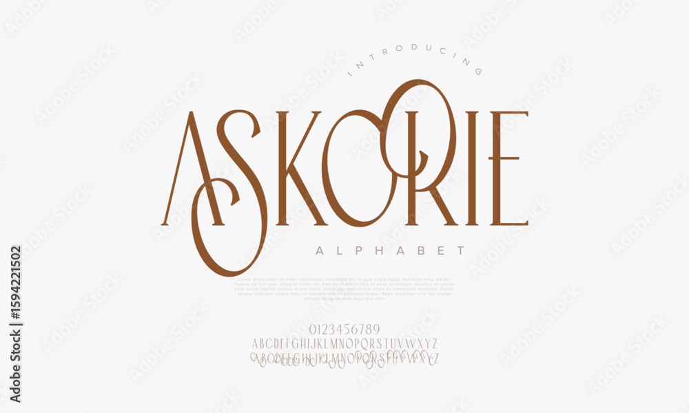 Φωτογραφία Luxurious serif font with elegant curves, perfect for branding, fashion, and edi