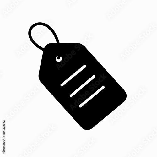 Luggage tag label (filled) – travel identification icon
