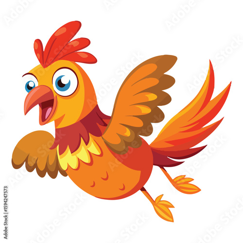 A drawing of a funny vector chicken illustration