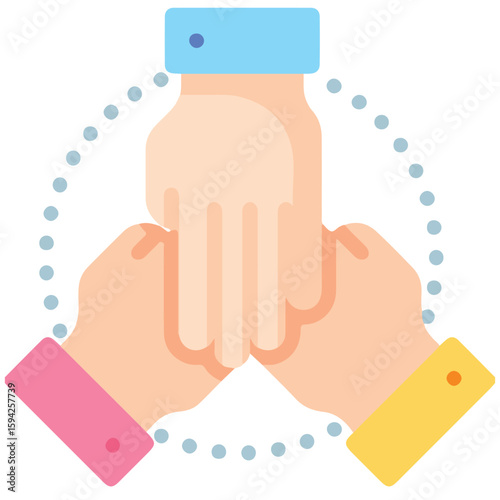 International Union Icon - Globe with Connected Hands - EPS 10