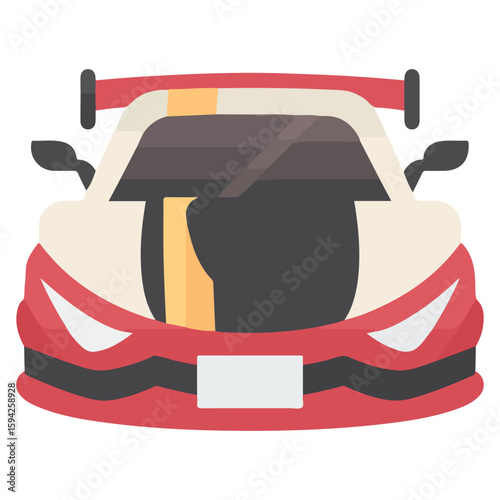 Vintage Racing Car Icon - Classic Retro Speedster - EPS 10 Vector