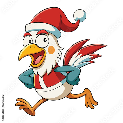 A drawing of a funny vector chicken illustration