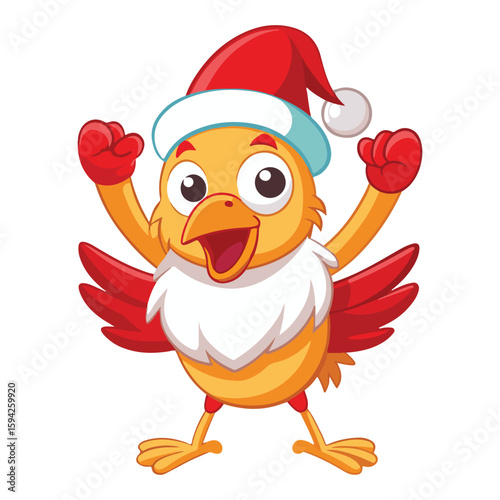 A drawing of a funny vector chicken illustration