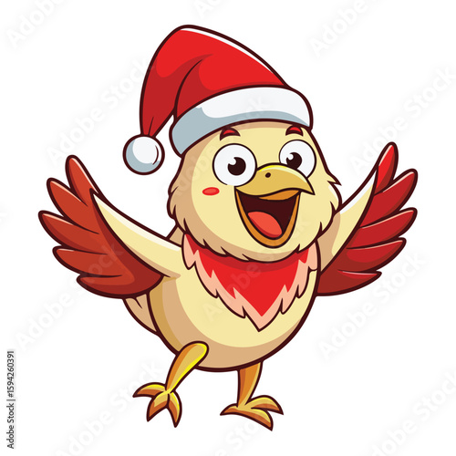 A drawing of a funny vector chicken illustration