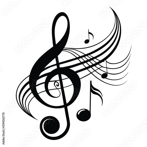 treble clef vector illustration