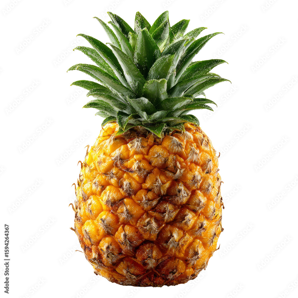 Fototapeta premium Fresh Pineapple on a Transparent Background for Creative Use