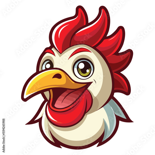 A drawing of a funny vector chicken illustration