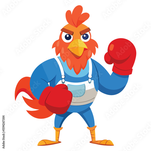 A drawing of a funny vector chicken illustration