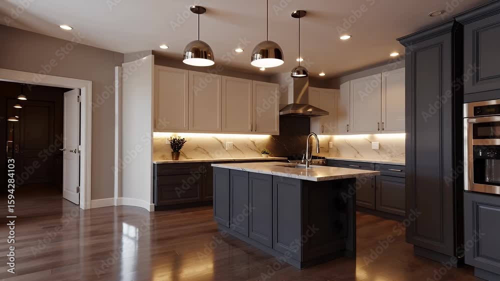 Exquisite 4K UHD 3D animation presenting a spacious contemporary ...