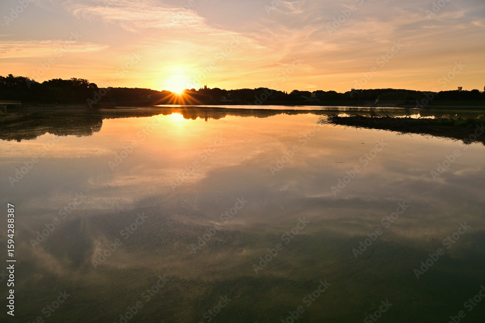 Naklejka premium 朝焼けの風景