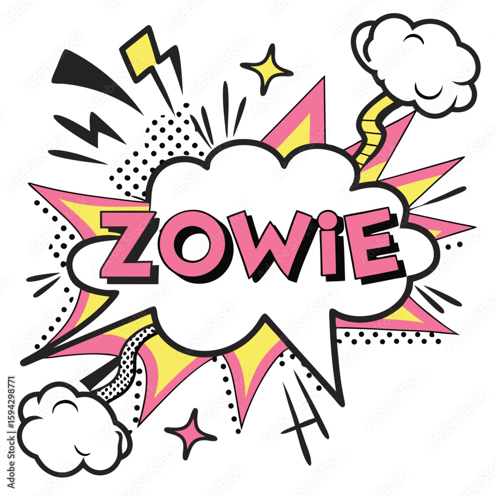 Obraz premium Pop art speech bubble design zowie