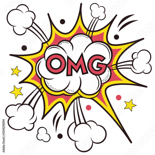 Pop art speech bubble omg