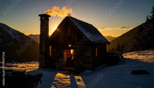 sunset in the mountains