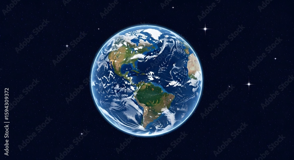 Obraz premium Earth Illustration in Space