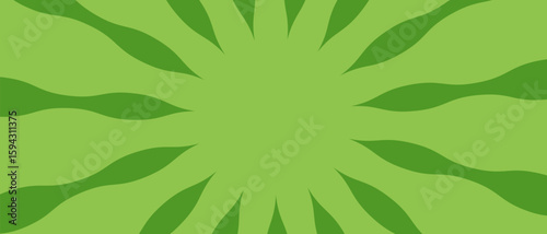 abstract green background with wavy sunburst pattern