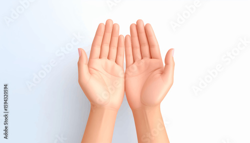 Two open palms facing upward, displayed against a soft, light background.