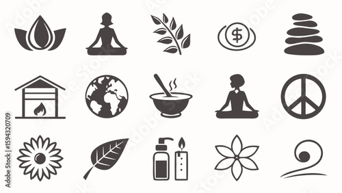 set of icons for spa