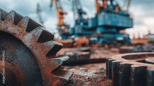 Close-up of a rusty gear.