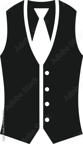 waistcoat or vest silhouette on white background
	