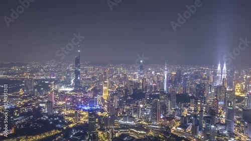 Wallpaper Mural As night falls over Kuala Lumpur, the city transforms into a glittering skyline of lights and life Torontodigital.ca
