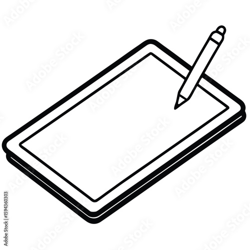 Digital drawing tablet with stylus pen for creative design and artistic expression on a clean white background