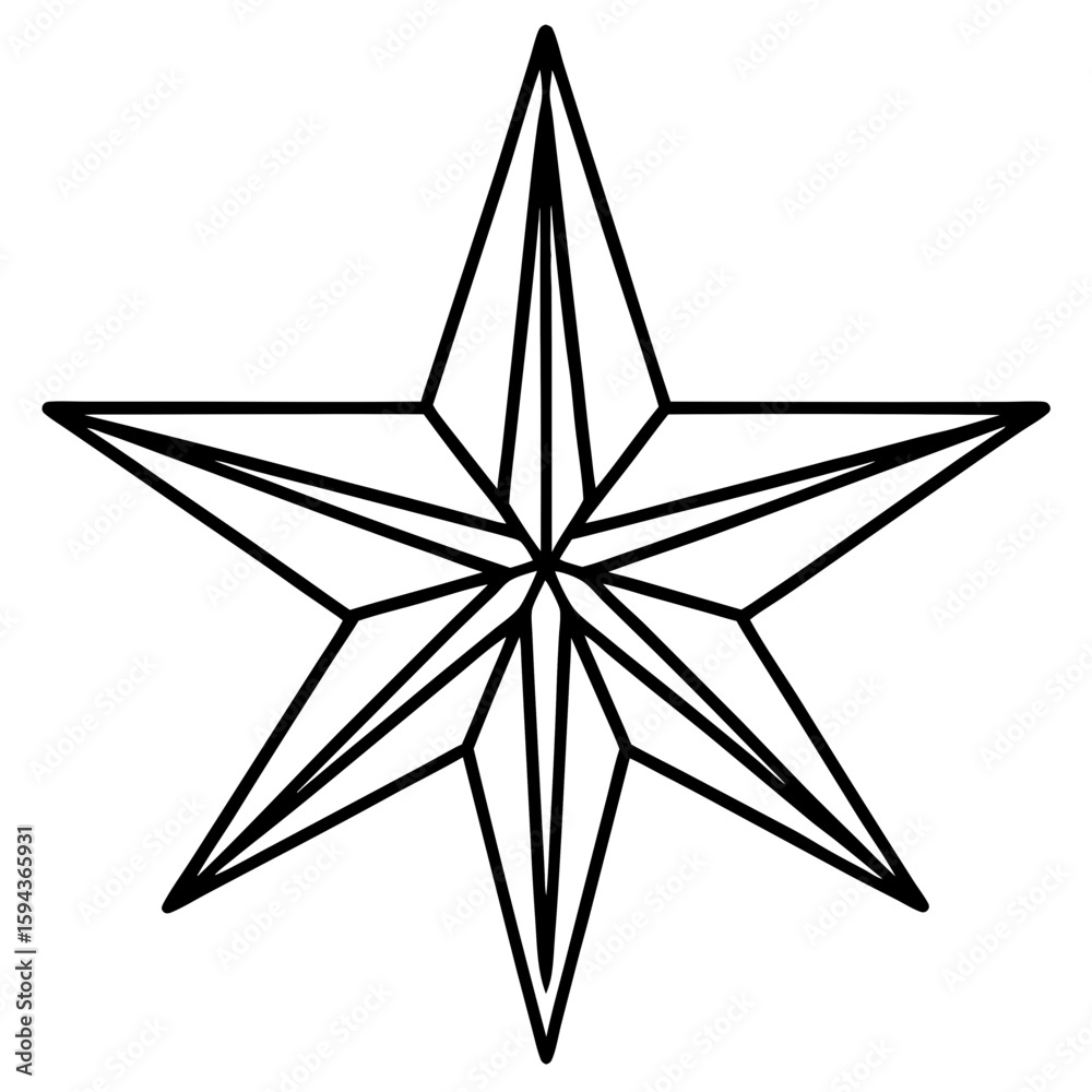 Obraz premium Festive Star Minimalist Line Vector