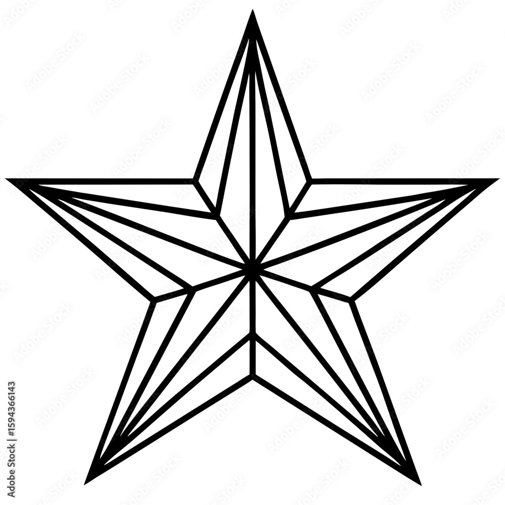 Obraz premium Festive Star Minimalist Line Vector