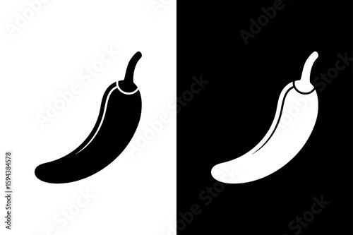 Hot Cayenne Pepper Vector. Glyph Silhouette Icon for Seasoning and Design Projects