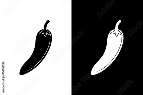Cayenne Vegetable Icon. Hot Chili Glyph Vector Design for Culinary Use