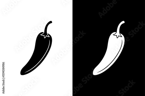 Cayenne Silhouette Icon. Hot Pepper Vector Illustration in Glyph Style