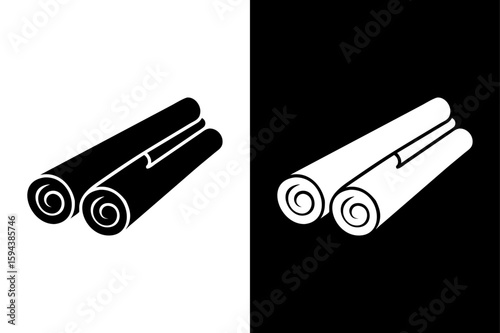 Bold Cinnamon Icon Silhouette. Flat Design for Food and Spa Applications