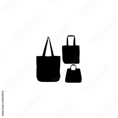 Bag silhouette set, Black & White silhouette set 