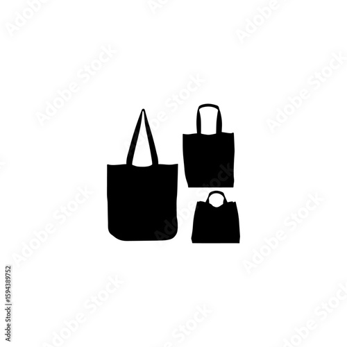Bag silhouette set, Black & White silhouette set 