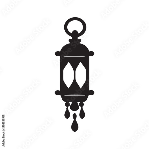 vintage lamp isolated on white background