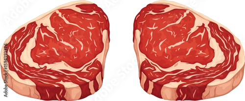Best ribeye steak cuts raw fresh beef meat for grilling and cooking delicious food illustration image editable