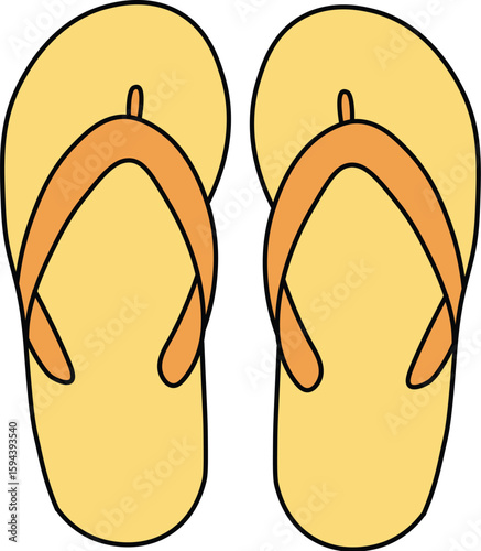  Summer Flip Flops Line Art Illustration