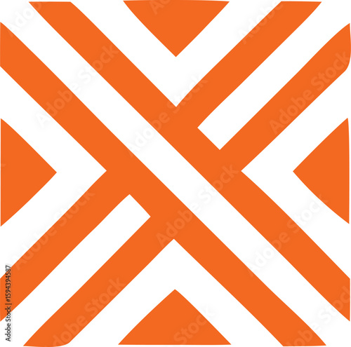 Geometric pattern of intersecting orange lines and white triangles creating a bold modern and symmetrical design Free Download Geometric pattern of intersecting orange lines and white triangles creating a bold modern and symmetrical design - GFXLoad