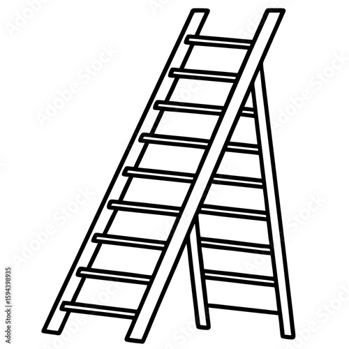 Geometric Ladder Line Drawing Vector