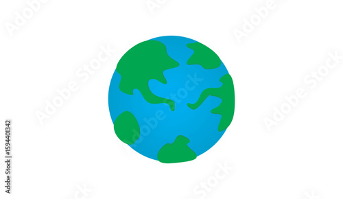 Flat design vector of planet Earth icon in minimal style