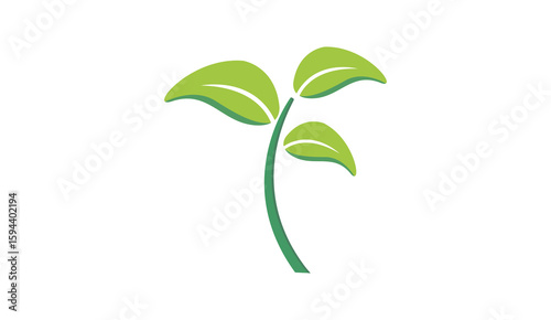 Vector illustration of green plant sprouting on Earth for environmental concept 